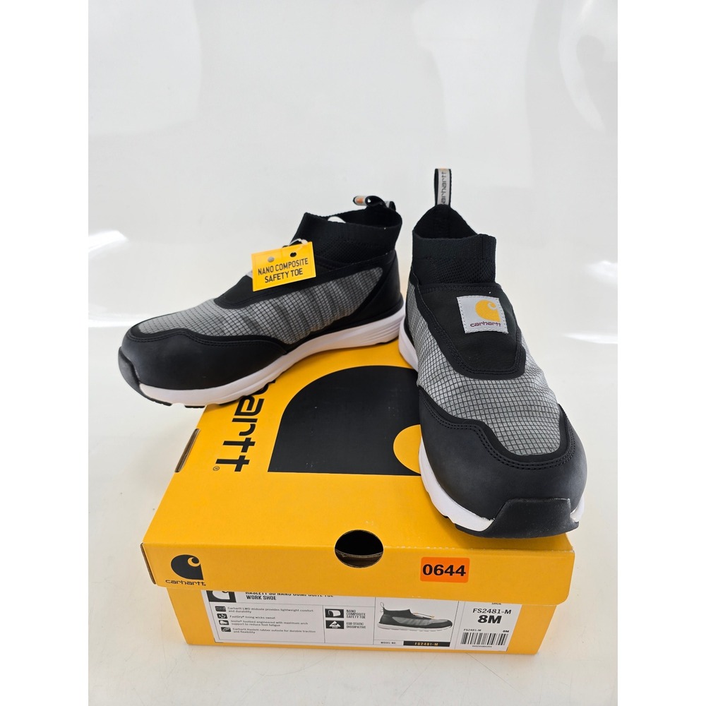 Carhartt Haslett SD Nano Composite Toe Work Shoe Mens 8M Black Grey FS2481-M NEW
